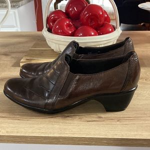 Clark Leather Slip on shoes size 8